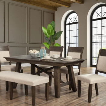 2019-01-6PC 6PC SETS Brayden Dining Table + 4 Side Chairs + Bench
