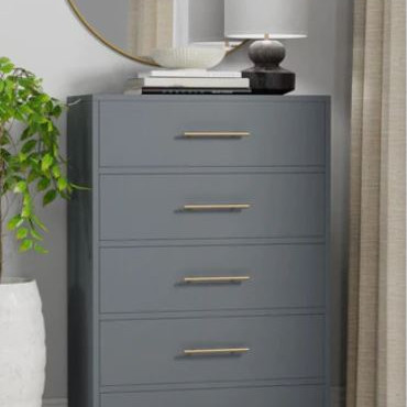 2010G-05 Madelyn Five Drawer Chest, Slate Gray