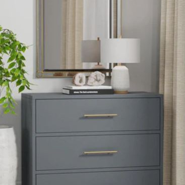 2010G-04 Madelyn Three Drawer Small Chest, Slate Gray