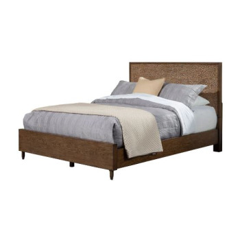 1859-01Q Brown Pearl Platform Bed, Brown Bronze