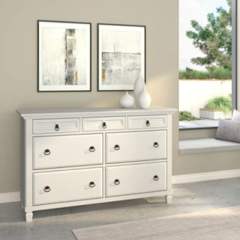 1306-03 Winchester 7 Drawer Dresser, White