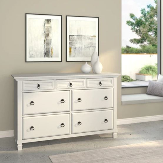 1306-03 Winchester 7 Drawer Dresser, White