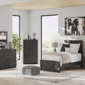 B3789B2-4PC 4PC SETS Prendonea Twin Panel Bed