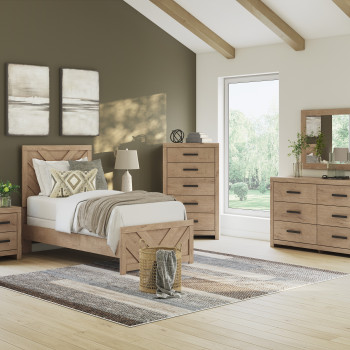B3787B2-4PC 4PC SETS Sanginlane Twin Panel Bed