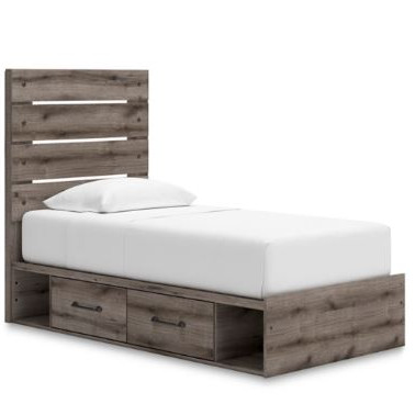 B2405B19 Graystorm Twin Panel Bed with Storage