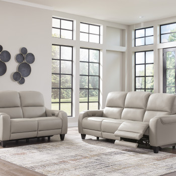 U75312-15-14 2PC SETS Mercomatic PWR REC Sofa with ADJ Headrest + Loveseat