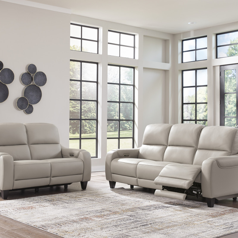 U75312-15-14 2PC SETS Mercomatic PWR REC Sofa with ADJ Headrest + Loveseat