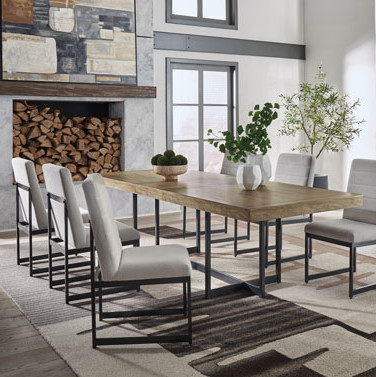 D622-35-01(6) 7PC SETS Tomtyn RECT Dining Room EXT Table + 6 Chairs