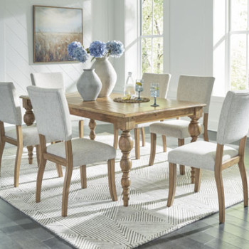 D601-25-01(6) 7PC SETS Rybergston Rectangular Dining Room Table + 6 Chairs