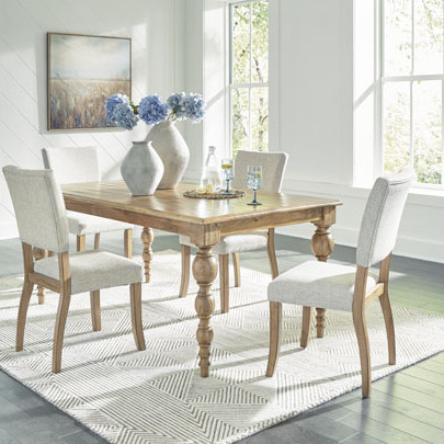 D601-25-01(4) 5PC SETS Rybergston Rectangular Dining Room Table + 4 Chairs