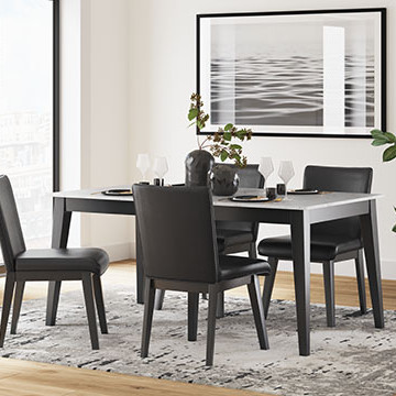 D494-25-01(4) 5PC SETS Jettaya Rectangular Dining Room Table + 4 Chairs