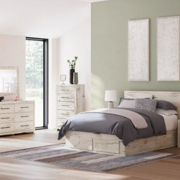 B2310B9-4PC 4PC SETS Lawroy Queen Panel Storage Bed