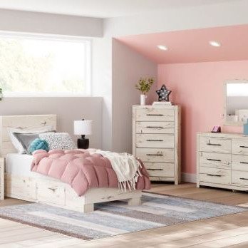 B2310B23-4PC 4PC SETS Lawroy Twin Panel Bed with Storage