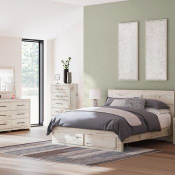 B2310B11-4PC 4PC SETS Lawroy King Panel Storage Bed