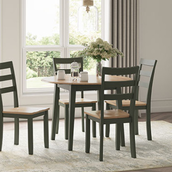D401-15-01(4) 5PC SETS Gesthaven Dining Drop Leaf Table + 4 Chair