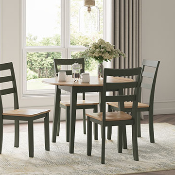 D401-15-01(4) 5PC SETS Gesthaven Dining Drop Leaf Table + 4 Chair