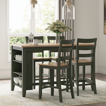 D401-13-124(4) 5PC SETS Gesthaven Counter Height Dining Table + 4 Barstool