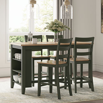 D401-13-124(4) 5PC SETS Gesthaven Counter Height Dining Table + 4 Barstool
