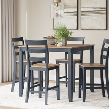 D399-223 Gesthaven Counter Height Dining Table and 4 Barstools (Set of 5)