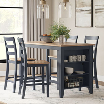 D399-13-124(4) 5PC SETS Gesthaven Counter Height Dining Table + 4 Barstool