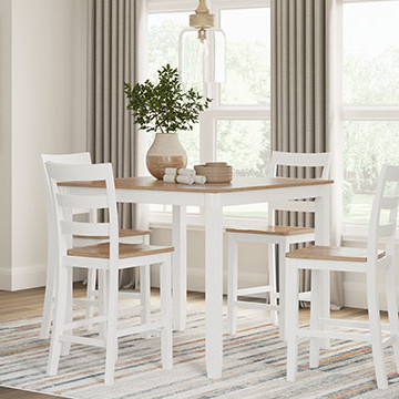 D398-223 Gesthaven Counter Height Dining Table and 4 Barstools (Set of 5)
