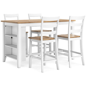 D398-13-124(4) 5PC SETS Gesthaven Counter Height Dining Table + 4 Barstool