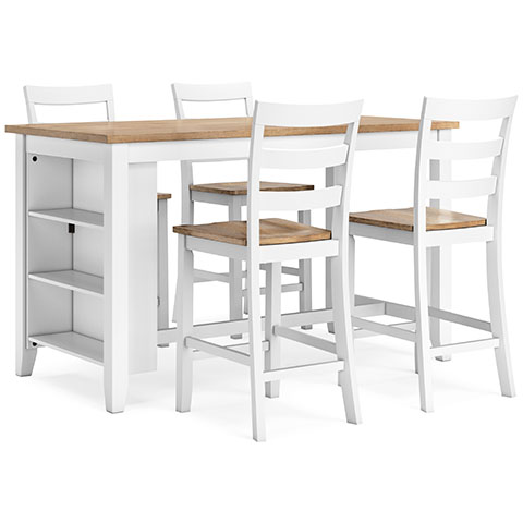 D398-13-124(4) 5PC SETS Gesthaven Counter Height Dining Table + 4 Barstool