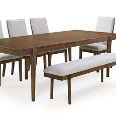 D615-45-05(6)-00 8PC SETS Lyncott Dining Extension Table + 6 Chairs + Bench