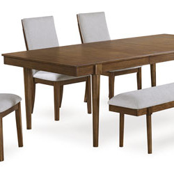 D615-45-05(4)-00 6PC SETS Lyncott Dining Extension Table + 4 Chairs + Bench