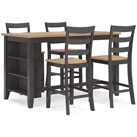 D396-13-124(4) 5PC SETS Gesthaven Counter Height Dining Table + 4 Barstools