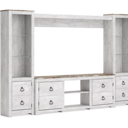 W267W13 Willowton 4-Piece Entertainment Center