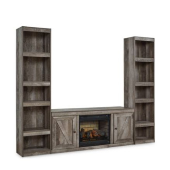 EW0440W10 Wynnlow 3-Piece Entertainment Center with Electric Fireplace