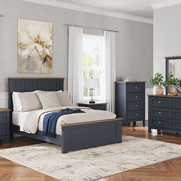 B414B3-4PC 4PC SETS Landocken Full Panel Bed