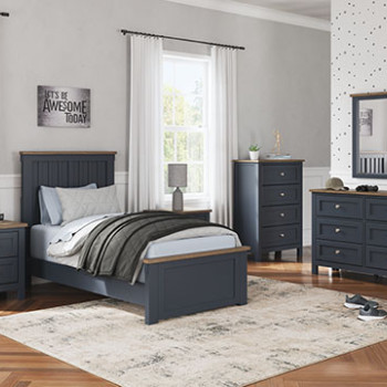 B414B2-5PC 5PC SETS Landocken Twin Panel Bed