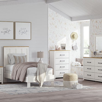 B3340B5-4PC 4PC SETS Linnocreek Twin Panel Bed