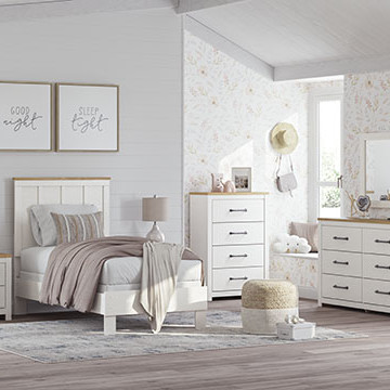 B3340B5-5PC 5PC SETS Linnocreek Twin Panel Bed