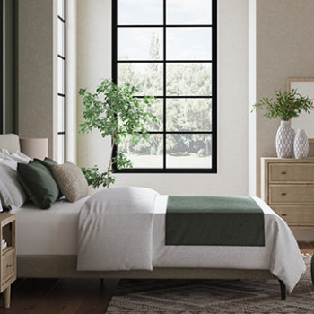 B1199-81-4PC 4PC SETS Cielden Queen Upholstered Bed with Roll Slats