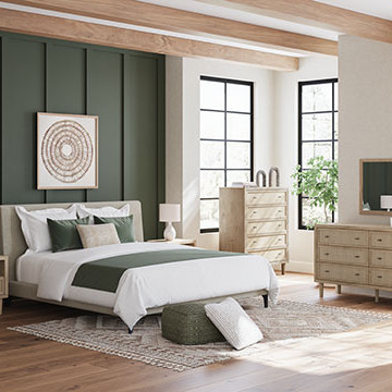 B1199-94-5PC 5PC SETS Cielden California King Upholstered Bed with Roll Slats