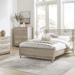 B2075B4-4PC 4PC SETS Hasbrick Queen Slat Panel Bed