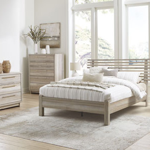 B2075B3-4PC 4PC SETS Hasbrick Queen Slat Panel Bed