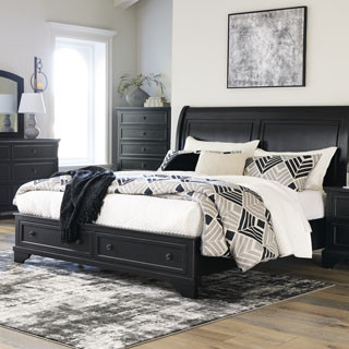 B739B8-4PC 4PC SETS Chylanta King Sleigh Storage Bed