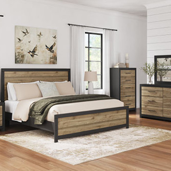 B2073B4-5PC 5PC SETS Vertani King Panel Bed