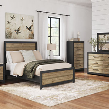 B2073B7-4PC 4PC SETS Vertani Full Panel Bed