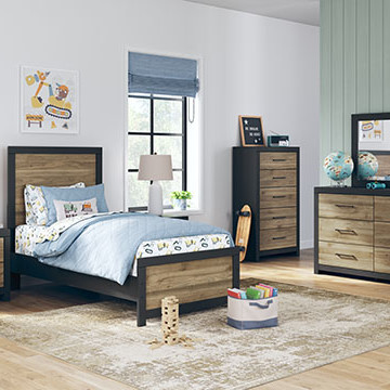 B2073B5-5PC 5PC SETS Vertani Twin Panel Bed