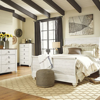 B267B4-4PC 4PC SETS Willowton Queen Sleigh Bed