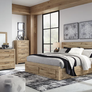 B1050-31-36-58-56S-60-95-92-B100-14 4PC SETS Hyanna King Panel Under Bed Storage