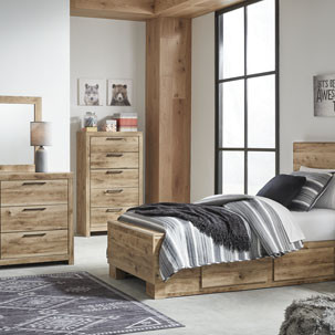 B1050-31-36-53-52-50-89-92-B100-11 4PC SETS Hyanna Twin Panel Bed Under Bed Storage