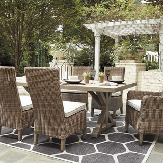 P791-625-601(4)-601A(2) 7PC SETS Beachcroft Dining Table with Umbrella Option