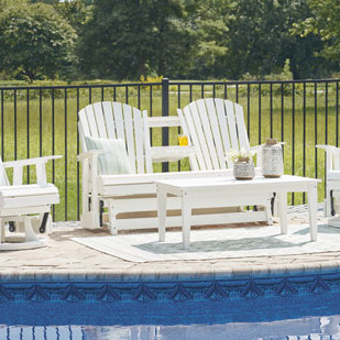 P111-835-820(2)-701 4PC SETS Hyland wave Outdoor Glider Loveseat + Coffee Table + 2 Glider Chair