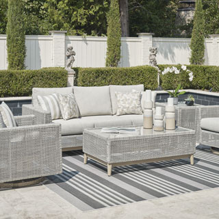P798-838-821(2)-701-702 5PC SETS Seton Creek Outdoor Sofa with Cushion